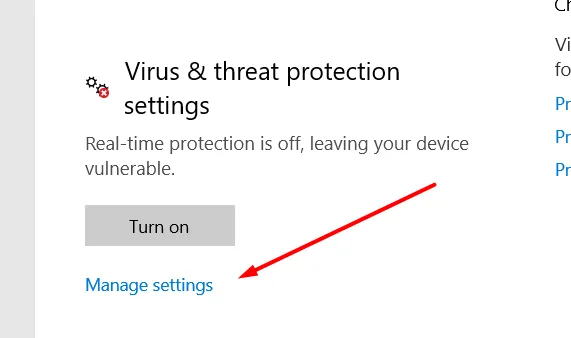 Open Windows Defender settings