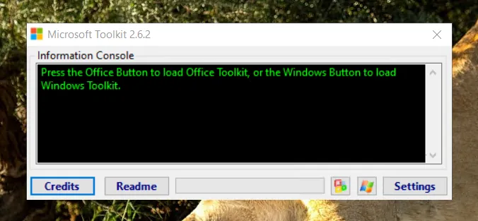 After installation, open the activator for Microsoft Toolkit